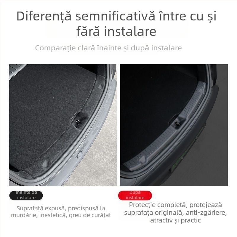 Tesla Model Y Bandă prag portbagaj cu protecție completă, panou de protecție și pedala din plastic