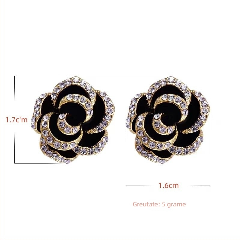 Cercei clipuri cu motiv floral, aliaj de zinc, electroplacare, fashion femei OL