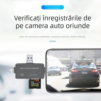 Cititor de carduri 7 în 1 — Compatibil cu Apple Type-C, dispozitive Android și PC-uri; interfață USB 2.0; suport TF card; OTG 3.0 multi-funcțional; plug-and-play