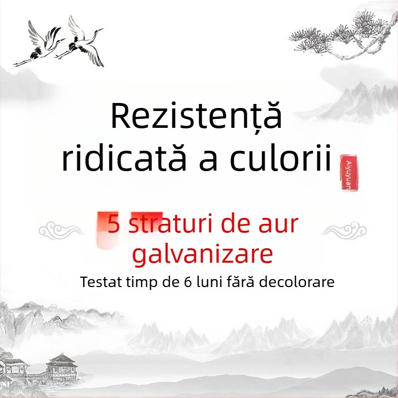 Cercei placati cu aur, design geometric, montură cu pietre, inspirație chineză cu motiv de nori, trend național, pentru femei