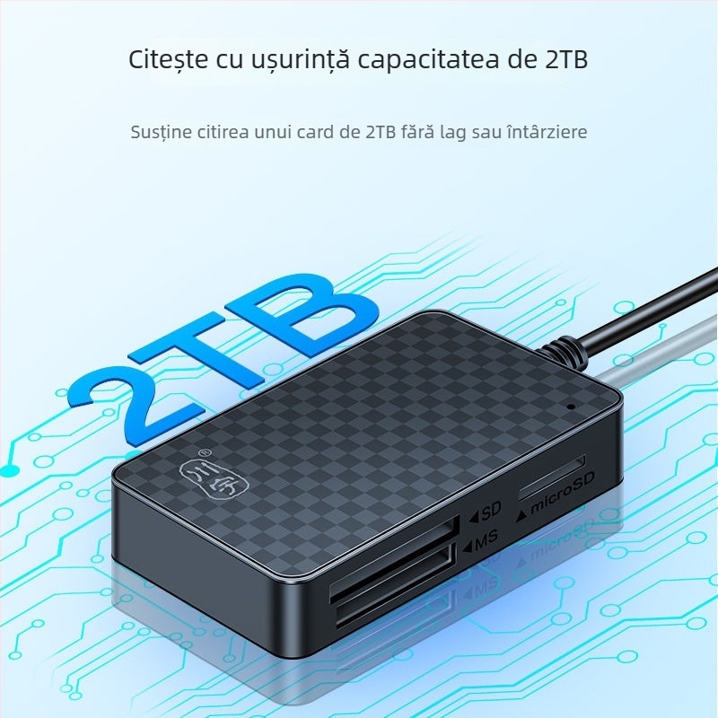 Cititor USB 3.0 de carduri, 4 în 1, MS, CF, SD și TF