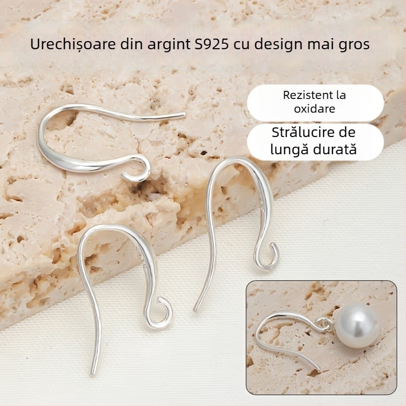 Hongma 925 Argint Cârlige U-formă pentru Cercei, Design Original