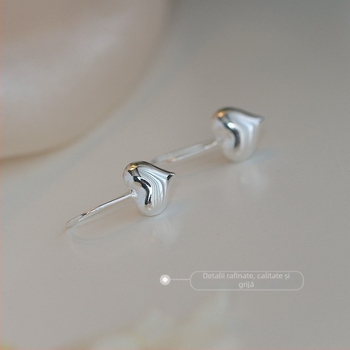 Cercei inimă din argint 925 pentru femei, 2,3 g, stil Net Red Wind