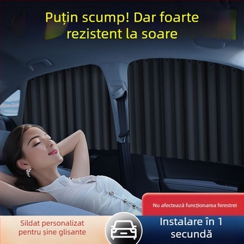 Parasolar pentru geamul mașinii - folie de aluminiu, tip transparent, montaj prin agățare