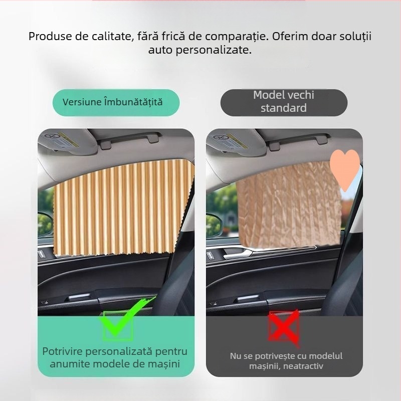 Parasolar pentru geamul mașinii - folie de aluminiu, tip transparent, montaj prin agățare