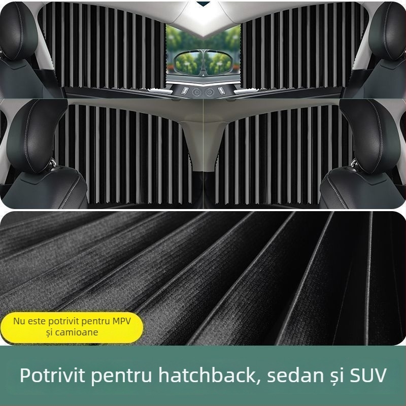 Parasolar pentru geamul mașinii - folie de aluminiu, tip transparent, montaj prin agățare