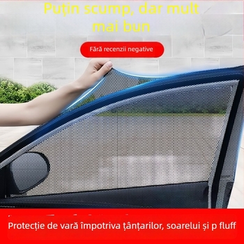 Ecran din plasă transparent pentru geamul mașinii, protecție împotriva soarelui și țânțarilor, pentru ferestrele laterale, tip agățat, compatibil cu toate modelele