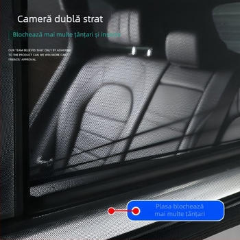 Ecran din plasă transparent pentru geamul mașinii, protecție împotriva soarelui și țânțarilor, pentru ferestrele laterale, tip agățat, compatibil cu toate modelele