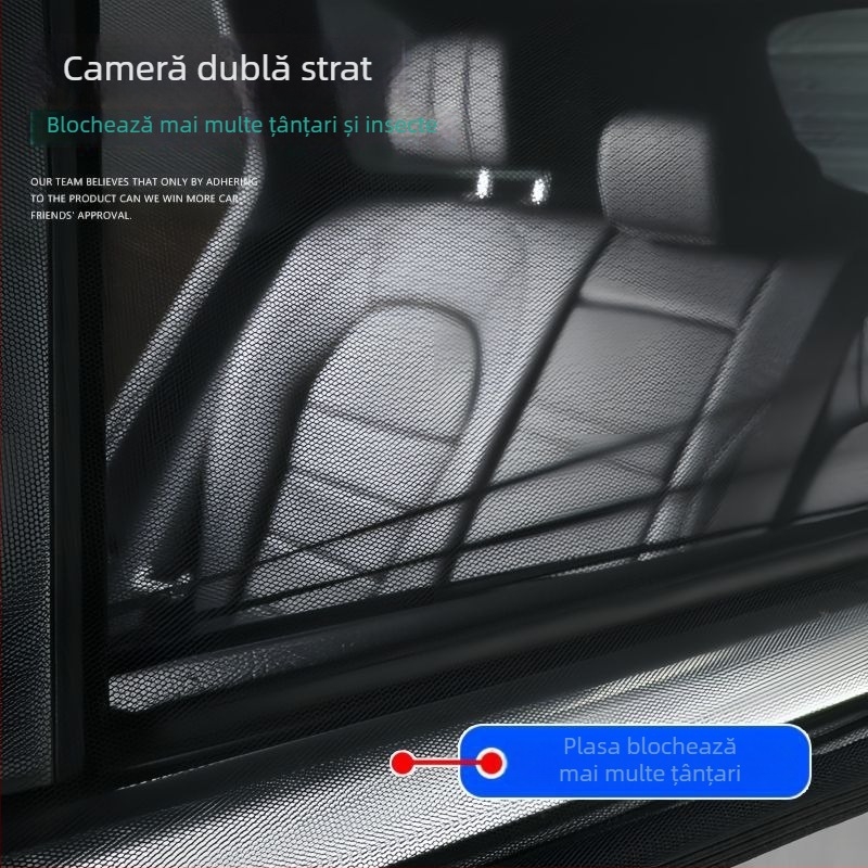 Ecran din plasă transparent pentru geamul mașinii, protecție împotriva soarelui și țânțarilor, pentru ferestrele laterale, tip agățat, compatibil cu toate modelele