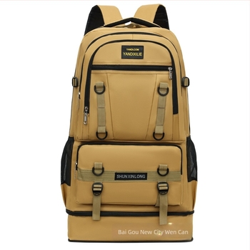 Rucsac de drumeție, nailon, impermeabil, extensibil, antifurt, curea de umăr curbată