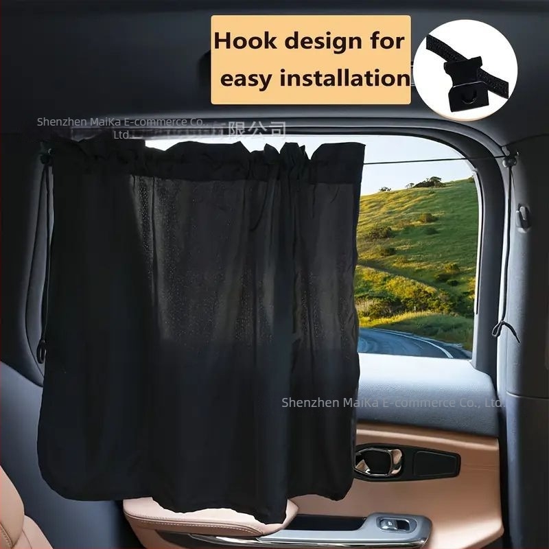 Cortină parasol auto din poliester – opacă, groasă, universală, montaj prin agățare