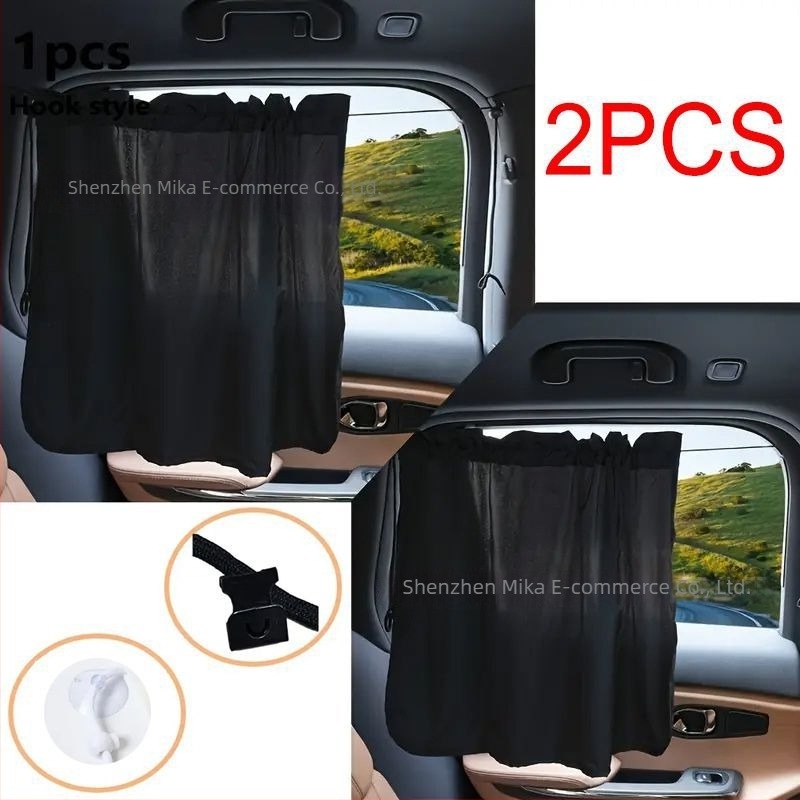 Cortină parasol auto din poliester – opacă, groasă, universală, montaj prin agățare