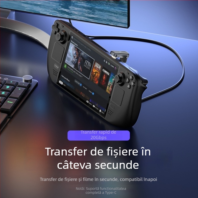 Adaptor OTG USB-C către USB 3.1 pentru Steam Deck, telefon Huawei, tabletă și notebook – suport pentru USB flash drive și cititor de carduri