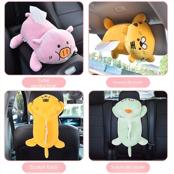 Cutie de șervete auto — design Cartoon atârnător, material pluș, origine Zhejiang