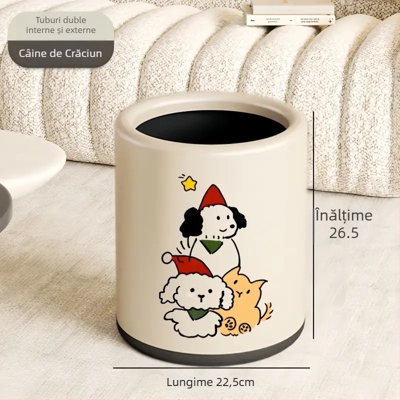 Coș de gunoi stil Nordic, din plastic, capacitate >12L, pentru uz casnic, fără capac