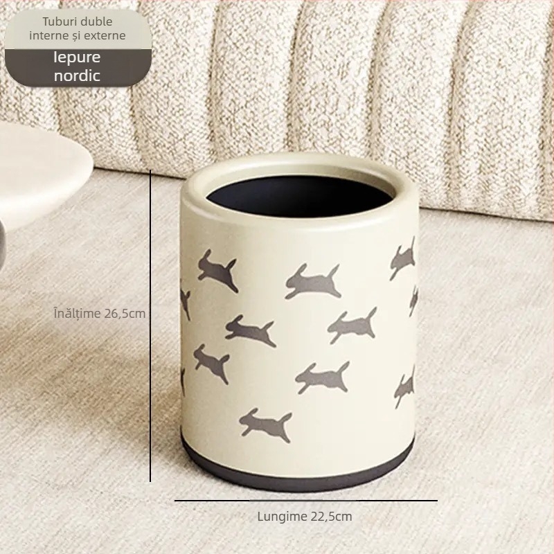 Coș de gunoi stil Nordic, din plastic, capacitate >12L, pentru uz casnic, fără capac