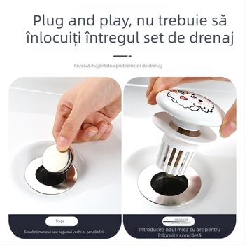 Dop de scurgere pentru chiuvetă cu design cartoon, tip pull-up, ABS+ceramică, formă P, model MPTTXKT001, brand Mi xiaomu