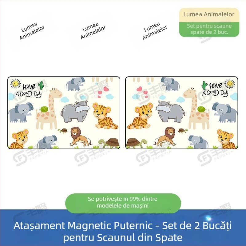 Umbră magnetică pentru mașină pentru geam lateral — stil desen animat, universală, agățată, poliester gros opac