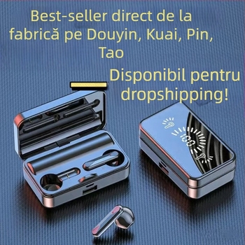 Căști Bluetooth S20 cu afișaj digital, anulare zgomot, Bluetooth 5.3, rază de 10 m