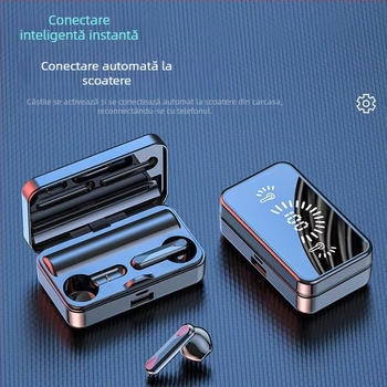 Căști Bluetooth S20 cu afișaj digital, anulare zgomot, Bluetooth 5.3, rază de 10 m