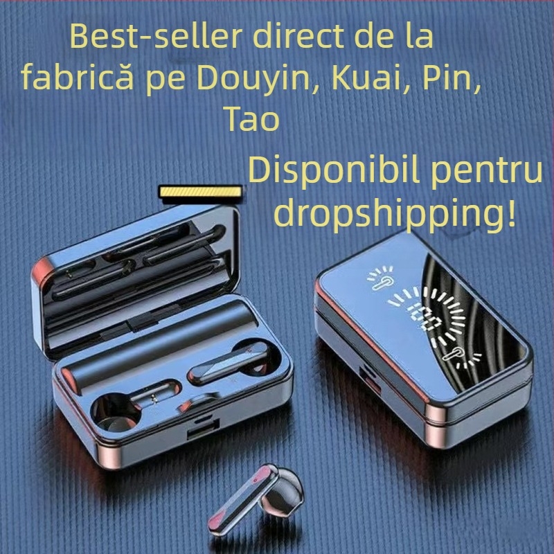 Căști Bluetooth S20 cu afișaj digital, anulare zgomot, Bluetooth 5.3, rază de 10 m