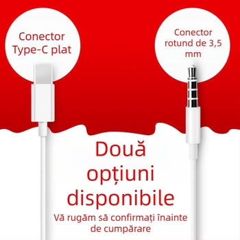 Căști in-ear cu conector Type-C, compatibile Android, difuzor cu bobină în mișcare, compatibilitate universală