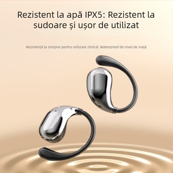 Căști cu conducție osoasă, fără fir, montate pe ureche – HiFi sunet, difuzor de 13 mm, răspuns în frecvență 20 Hz–20 kHz