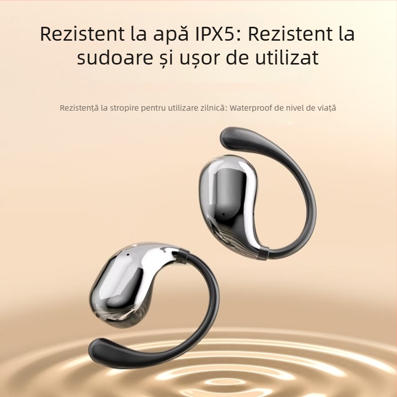Căști cu conducție osoasă, fără fir, montate pe ureche – HiFi sunet, difuzor de 13 mm, răspuns în frecvență 20 Hz–20 kHz
