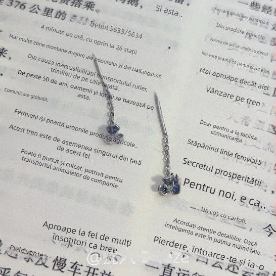 Cercei cu design floare iris, material cupru; origine Shenzhen; lansare vară 2025; stil desen animat; pentru femei