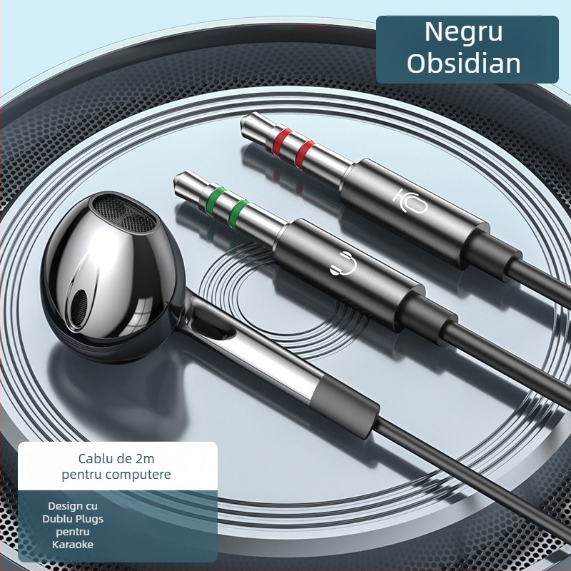 Langston V6 headset PC cu microfon, 3,5 mm, 20–20000 Hz, 32 Ω, cablu de 2 m