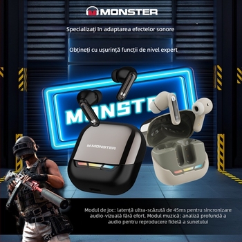 Căști wireless in-ear cu anulare a zgomotului, Bluetooth 5.4, difuzor 13 mm, autonomie 4–8 h