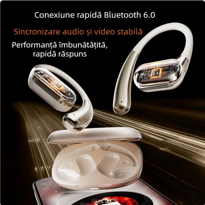 Căști cu conducție osoasă pentru Newman S1 Pro — design deschis pentru sport, Bluetooth 5.4, IPX5, autonomie baterie peste 8 ore