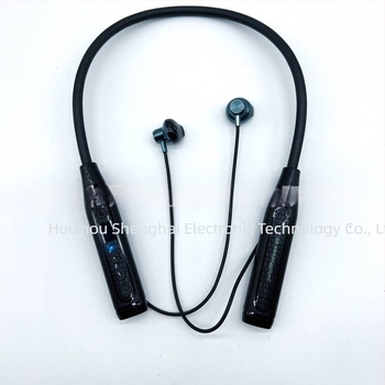 Căști wireless cu bandă pentru gât, material silicon, Bluetooth 5.0, rază 10 m, sunet stereo, autonomie peste 8 ore