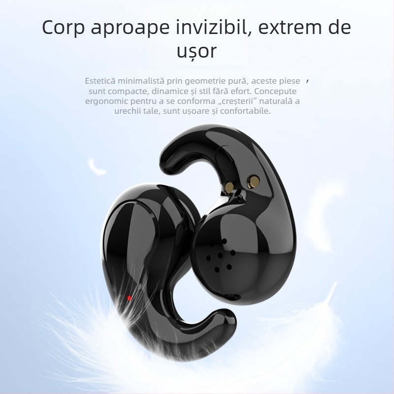 Căști Bluetooth in-ear pentru somn — IPX4, Bluetooth 5.3, rază de 10 m, stereo bilateral