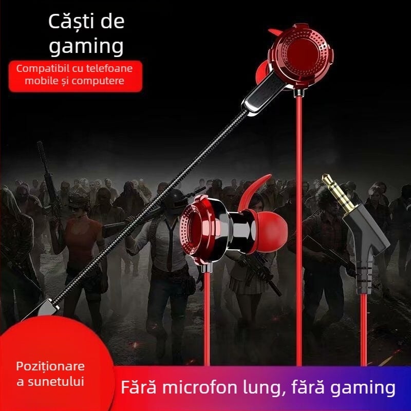 Jiazhi Le căști de gaming in-ear, cu fir, sensibilitate 98 dB, lungime cablu 120 cm