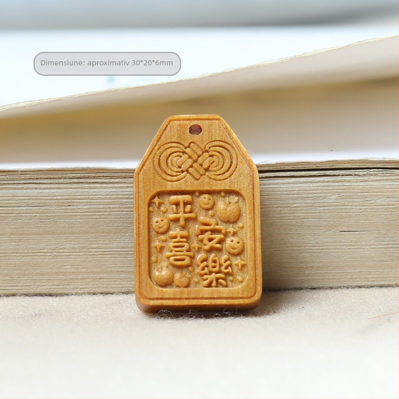 Pandantiv din lemn pentru mașină cu mărgele DIY gravate — Shuo heng, lemn, modele variate, primăvara 2024