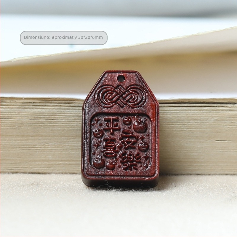 Pandantiv din lemn pentru mașină cu mărgele DIY gravate — Shuo heng, lemn, modele variate, primăvara 2024