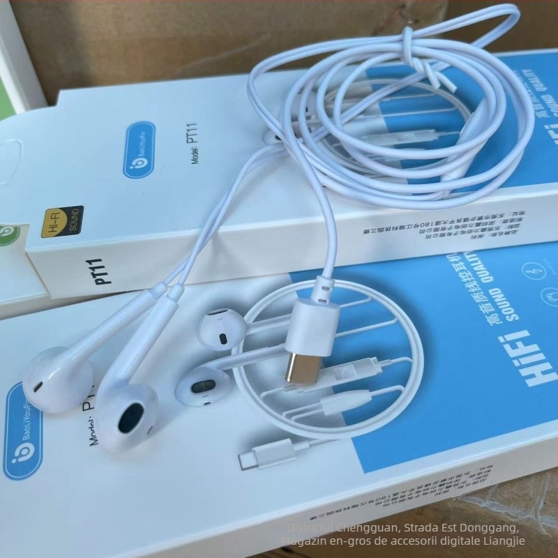 Căști in-ear cu fir, model Poly TPC, tehnologie capacitivă, conector Type-C, cablu de 120 cm