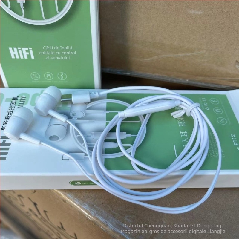 Căști in-ear cu fir, model Poly TPC, tehnologie capacitivă, conector Type-C, cablu de 120 cm