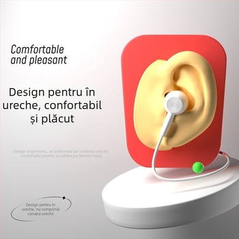 Căști intraauriculare cu cablu, mufă Type-C, cablu 1,2 m, microfon, 20–20000 Hz, 32 Ω