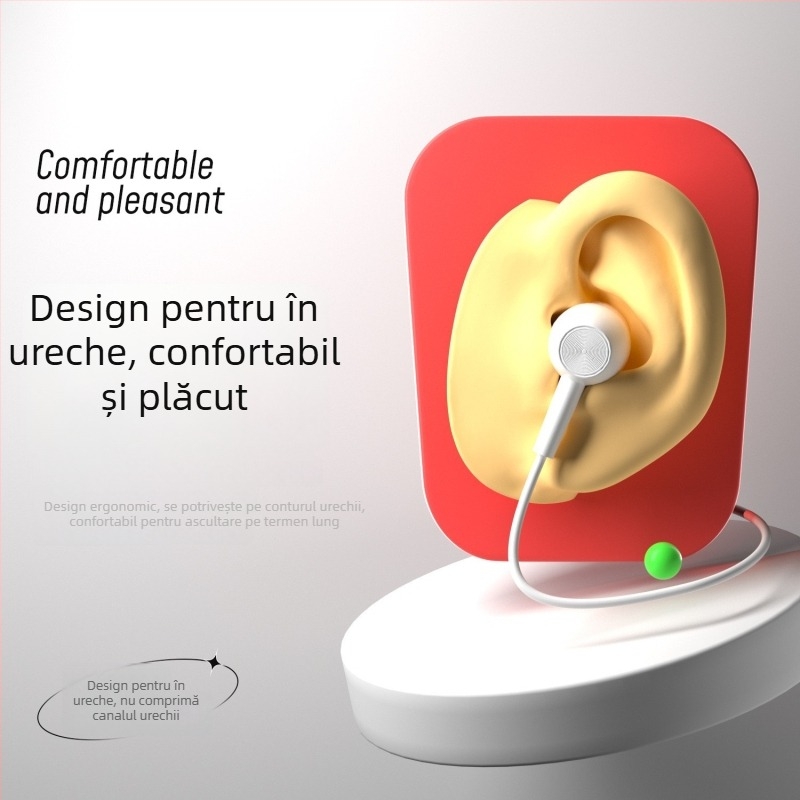 Căști intraauriculare cu cablu, mufă Type-C, cablu 1,2 m, microfon, 20–20000 Hz, 32 Ω