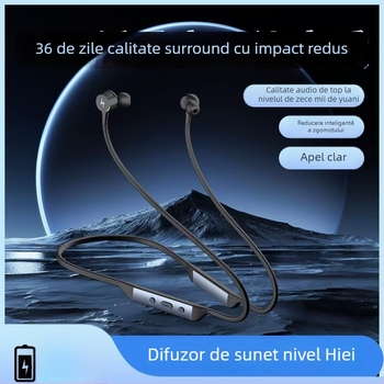 Căști Bluetooth cu bandă la gât 5.0 — anulare zgomot, peste 8 ore baterie, interval de 10 m, IPX4 rezistență la apă, sunet stereo