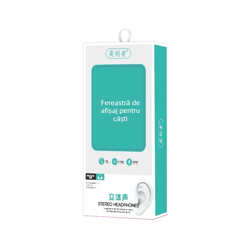 Căști in-ear cu cablu, model T665, driver dinamic, cablu de 2 m, compatibile cu iOS