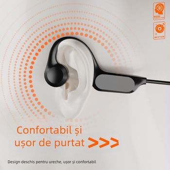 Căști G3 cu conductie osoasă pentru sport, afișaj digital, Bluetooth 5.3, IPX4, autonomie 4-8 ore, rază 15 m