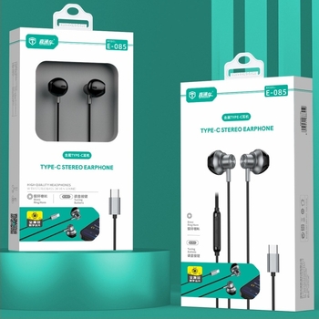 Căști cu fir Type-C, cu microfon, design in-ear, cu bobină dinamică, cablu de 120 cm, sensibilitate 113 dB