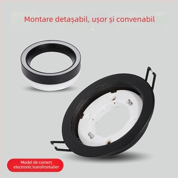 GX53 Spotlight încastrat, model 609, aluminiu și acrilic, finisaj cu pulbere, pentru uz casnic și comercial