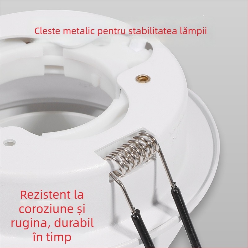 GX53 Spotlight încastrat, model 609, aluminiu și acrilic, finisaj cu pulbere, pentru uz casnic și comercial