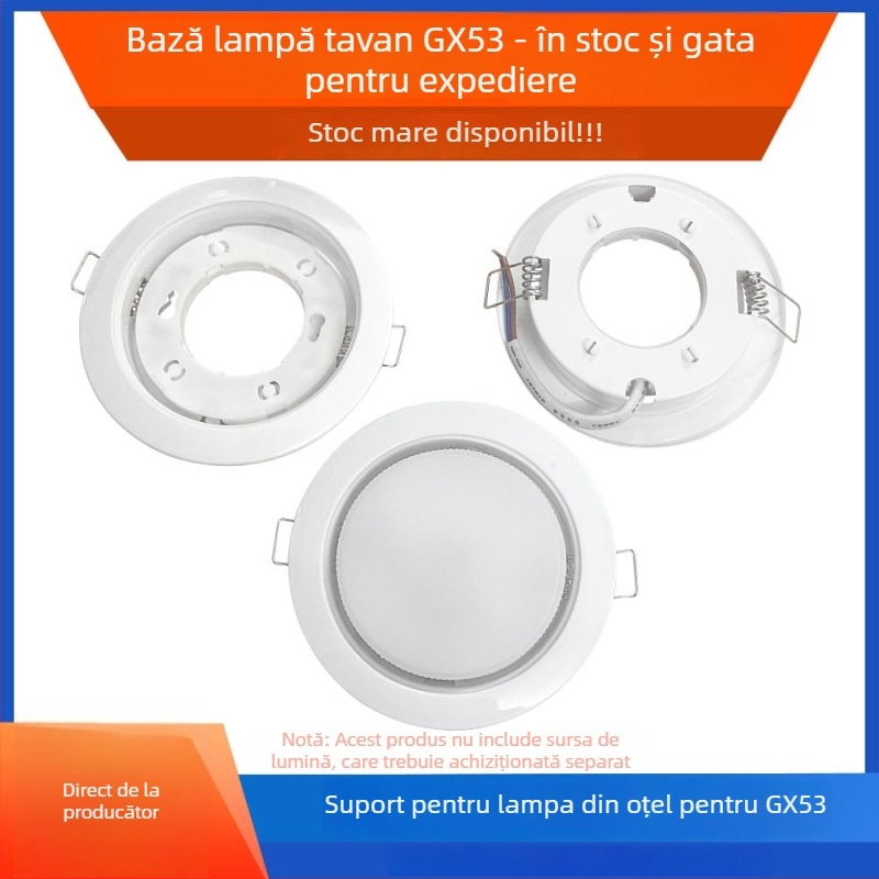Kit LED pentru plafon încastrat, design anti-reflexie, carcasă COB, ultra-subțire, model YZ-GX53-SP03