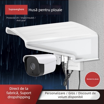 Protecție împotriva ploii pentru cameră de supraveghere — protecție împotriva ploilor, razelor de soare și prafului, model 1260, plastic, pătrat, accesorii: scut