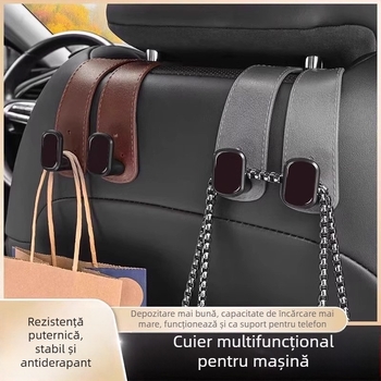 Cârlig de depozitare pentru bancheta din spate a mașinii, cârlig dublu ascuns, material ABS, ornament auto aromat